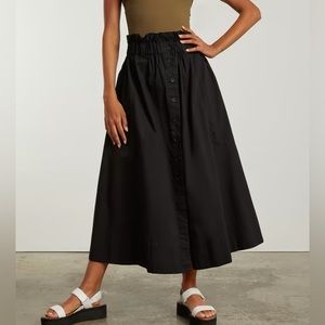 NWOT Everlane Easy Button-Front Skirt in Black